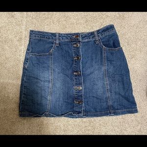 Button Up Denim Skirt